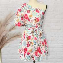 Load image into Gallery viewer, Floral One Shoulder Romper