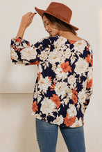 Load image into Gallery viewer, Floral Print V-Neck Long Sleeve Blouse