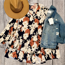 Load image into Gallery viewer, Floral-Print V-Neck Tiered Dress