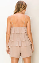 Load image into Gallery viewer, Mocha Tiered Ruffled Romper