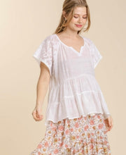 Load image into Gallery viewer, Lace Sleeve Tiered Top