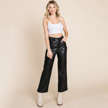 Load image into Gallery viewer, Faux Leather Wide Leg Pants