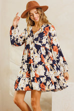 Load image into Gallery viewer, Floral-Print V-Neck Tiered Dress
