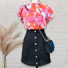 Load image into Gallery viewer, Berry Floral Flutter Sleeve Top (Preorder)
