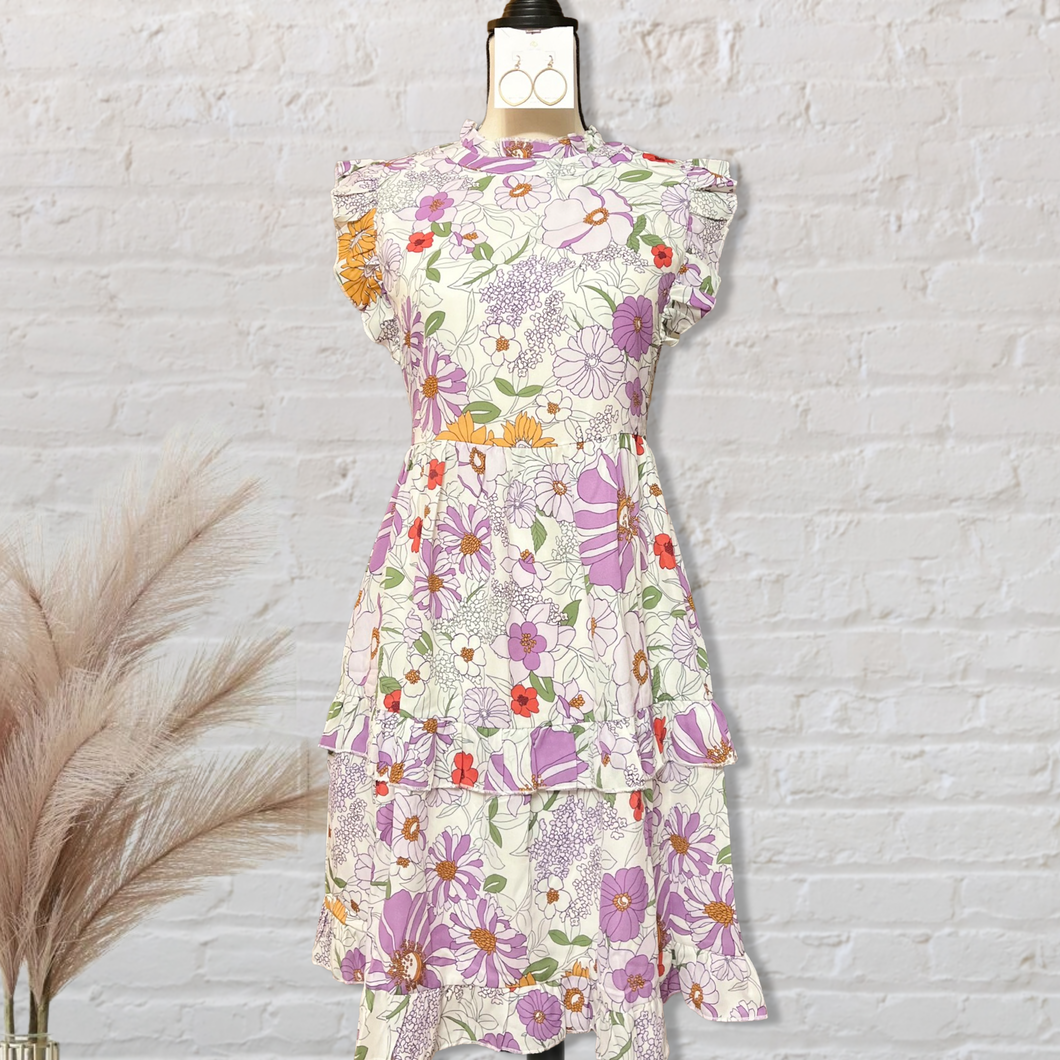 Purple Floral Dress (Preorder)