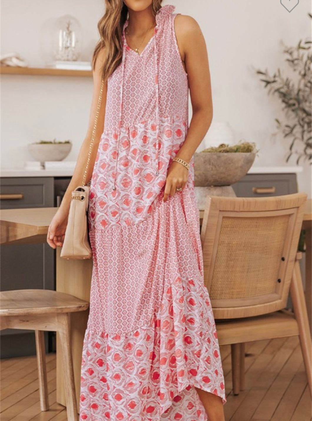 Pink Floral Sleeveless Maxi (Pre-Order)