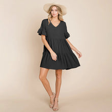 Load image into Gallery viewer, Flutter Ruffle Sleeve Tiered Dress
