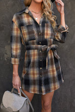 Load image into Gallery viewer, Plaid Tie Waist Tunic/ Dress (Preorder)
