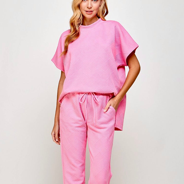 Bubble Gum Pink Textured Top