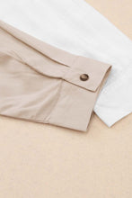 Load image into Gallery viewer, Khaki and White Colorblocked Button Down (Preorder)
