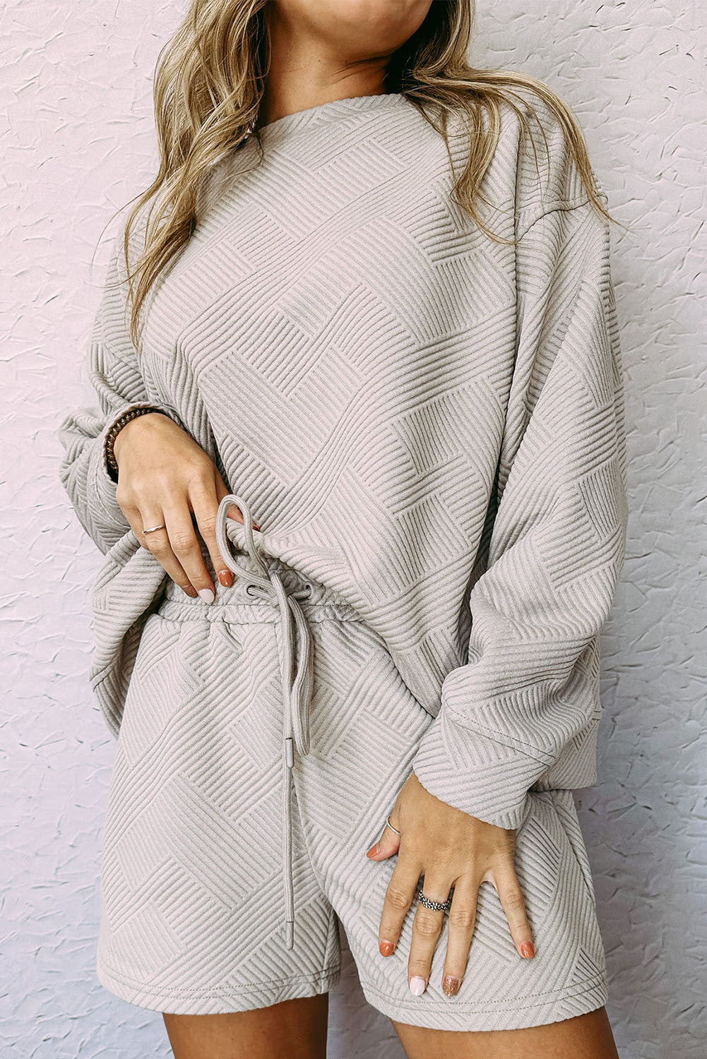 Long Sleeve Textured Two Piece Set (Preorder)