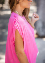 Load image into Gallery viewer, Luxe Ruched Pink Tee
