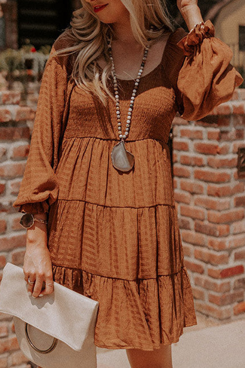 Rust Smocked Dress
