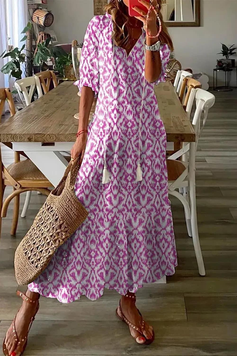 Pink Geometric Maxi