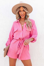 Load image into Gallery viewer, Pink Button Down Romper (Preorder)
