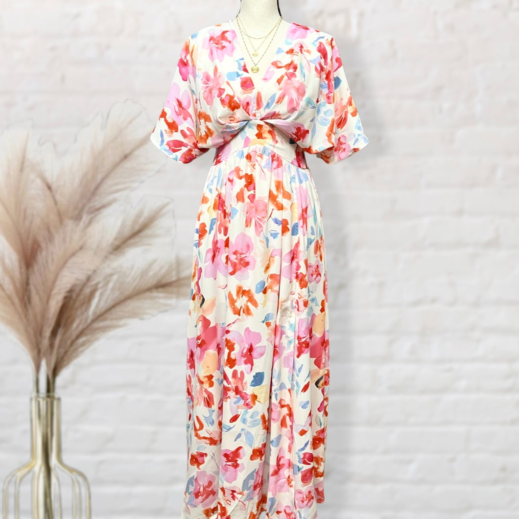 Short Sleeve Floral Maxi Dress(Preorder)
