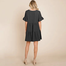 Load image into Gallery viewer, Flutter Ruffle Sleeve Tiered Dress
