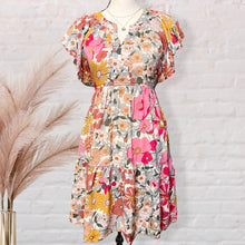 Load image into Gallery viewer, Floral Flutter Sleeve Dress
