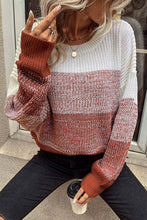 Load image into Gallery viewer, Brown Color Block Sweater (Preorder)
