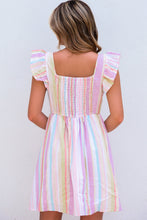 Load image into Gallery viewer, Striped Flutter Sleeve Dress (Preorder)
