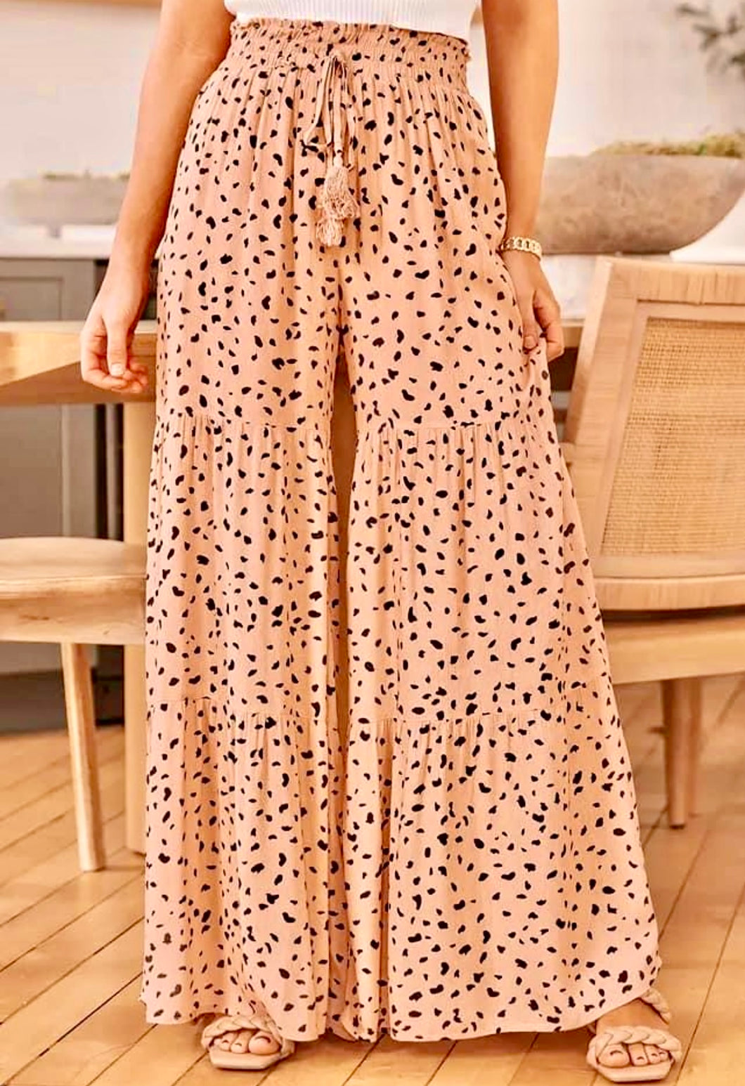 Animal Print Wide Leg Pants (Preorder)