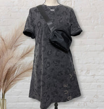Load image into Gallery viewer, Vintage Washed Leopard Tee Shirt Dress
