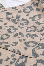 Load image into Gallery viewer, Brown V Neck Front Pocket Leopard Tee (Preorder)

