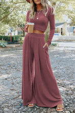 Load image into Gallery viewer, Long Sleeve and Wide Leg Pant Set
