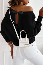 Load image into Gallery viewer, Tie Back Black Sweater (Preorder)

