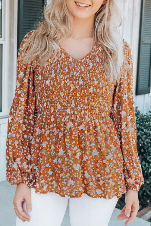 Smocked Printed Top (Preorder)