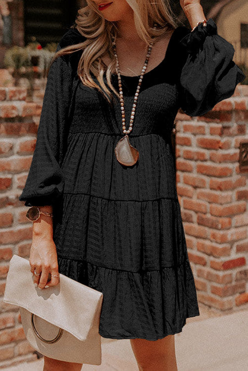 Black Smocked Dress (Preorder)