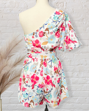 Load image into Gallery viewer, Floral One Shoulder Romper
