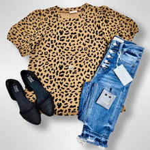 Load image into Gallery viewer, Leopard Puff Sleeve Top
