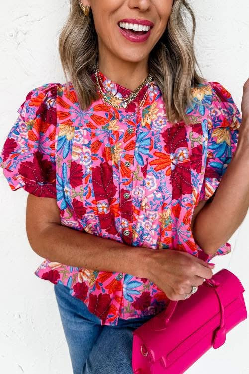 Boho Floral Blouse (preorder)