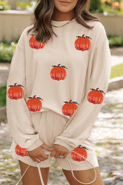 Pumpkin Sequin Two Piece Set (Preorder)