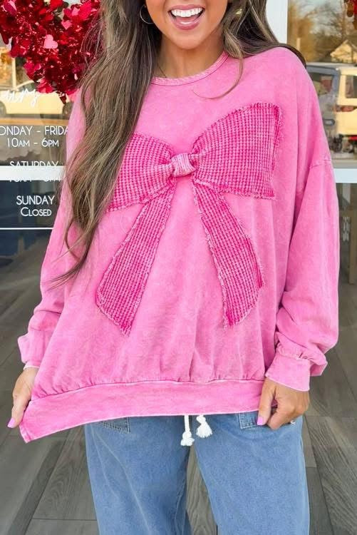 Pink Bow Sweatshirt (Preorder)