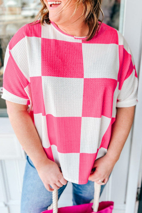 Plus Pink Checkered Top (Preorder)