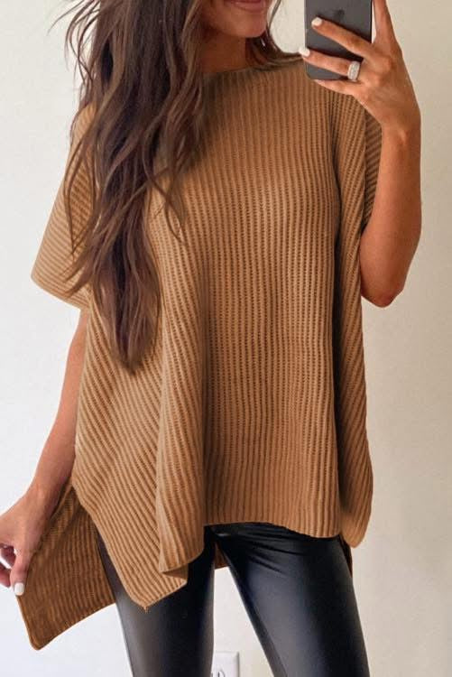Oversized Waffle Tan Tunic (Preorder)
