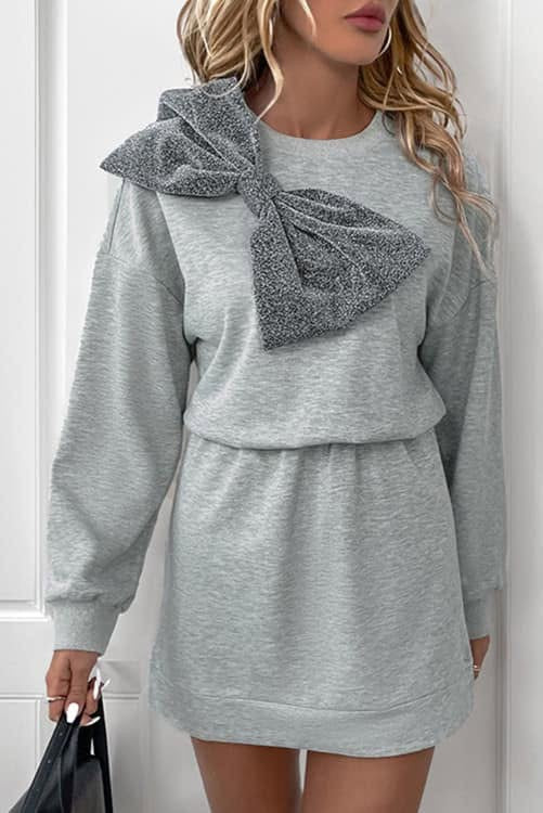 Gray Bow Dress (Preorder)