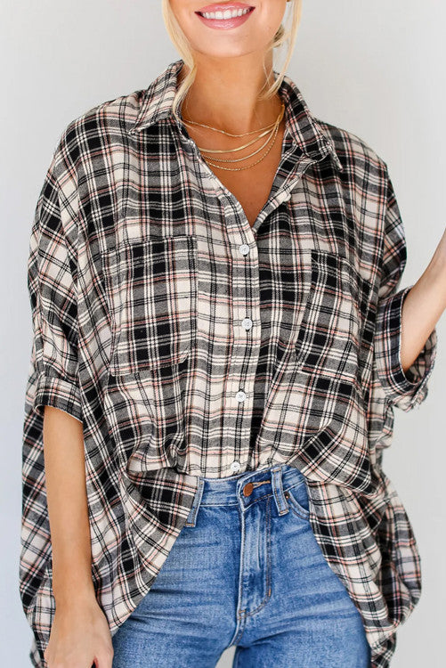 Oversized Plaid Button Down (Preorder)