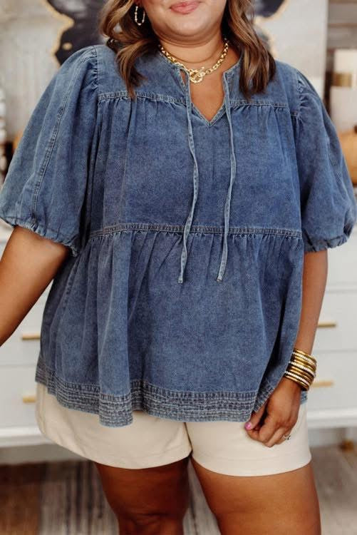 Plus Denim Top (Preorder)