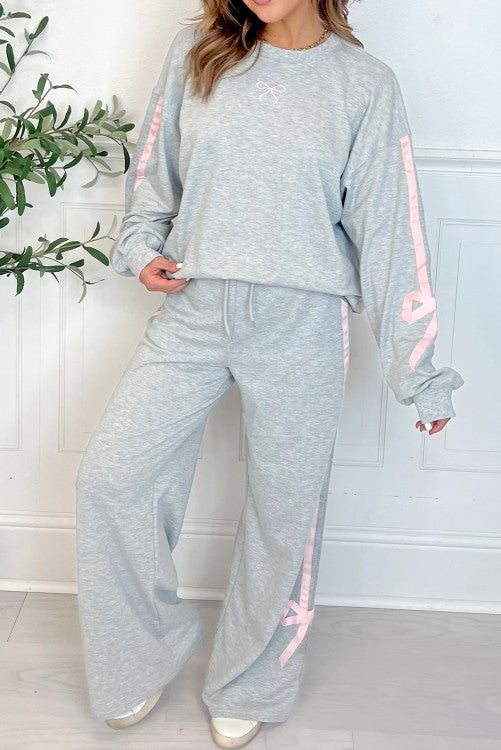 Gray Bow Two Piece Set (Preorder)
