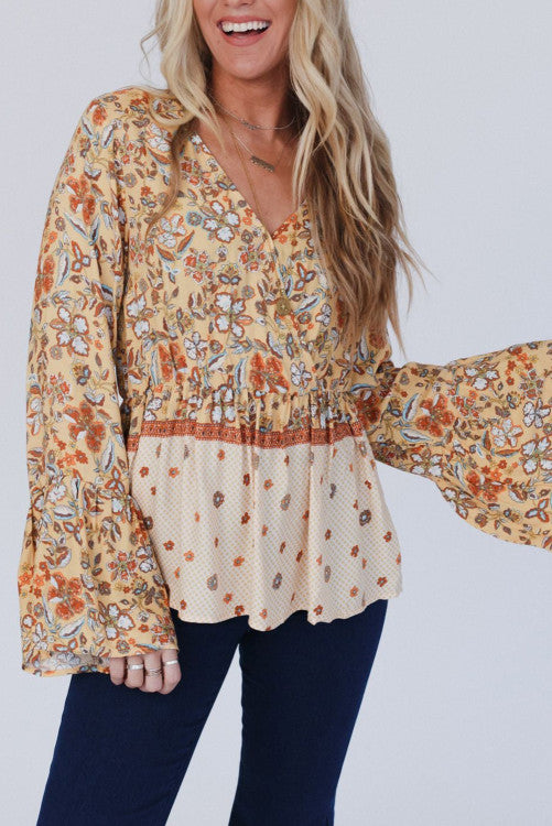 Boho Floral Blouse (Preorder)