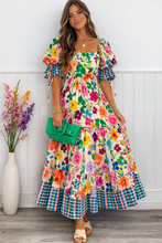 Load image into Gallery viewer, Multi Color Floral and Gingham Print Dress (Preorder)
