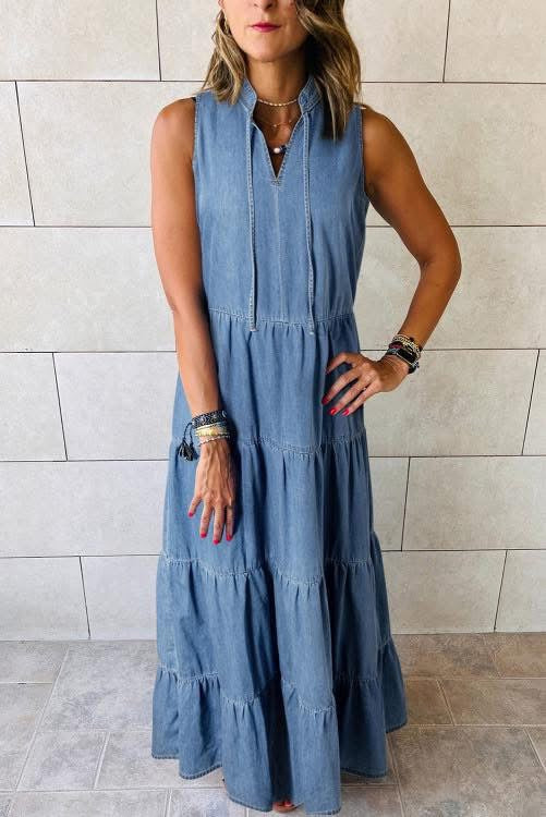 Denim Maxi Dress (Preorder)