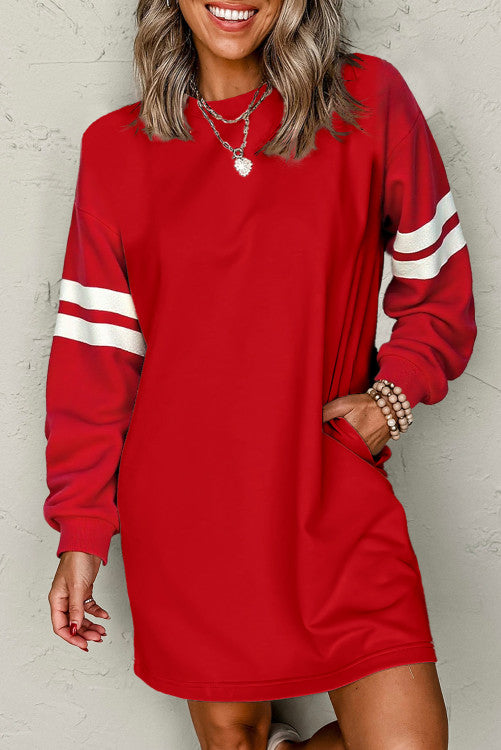 Preppy Varsity Sweatshirt Dress (Preorder)
