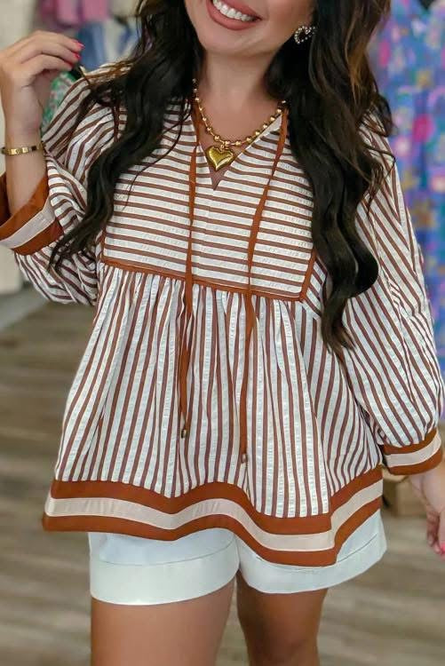 Carmel Striped Blouse (preorder)