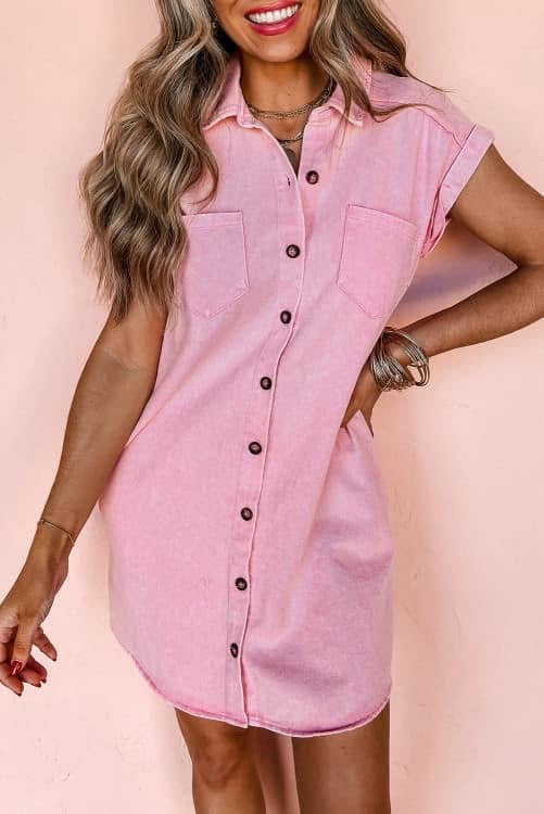 Pink Chambray Dress (Preorder)