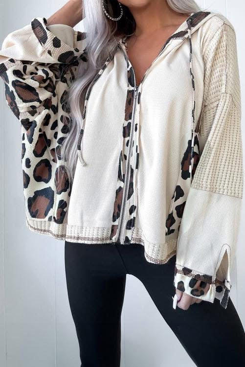 Leopard Zip Sweatshirt (Preorder)