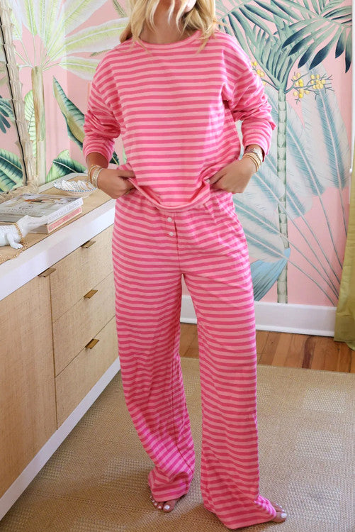 Pink Striped Two Piece Set (Preorder)